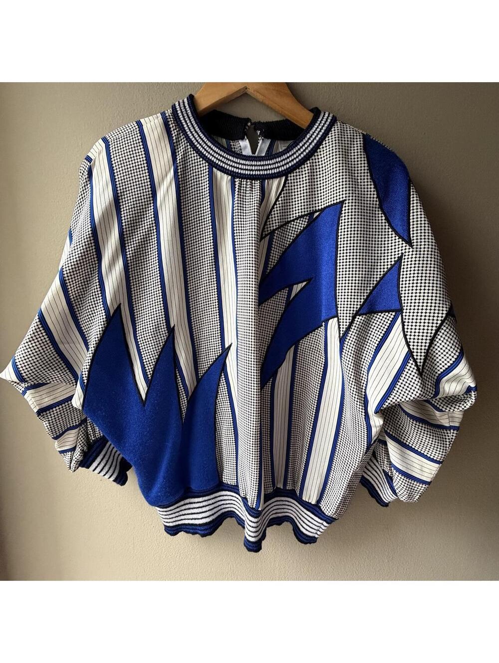 Vintage Aseret Silk Geometric Batwing Pullover